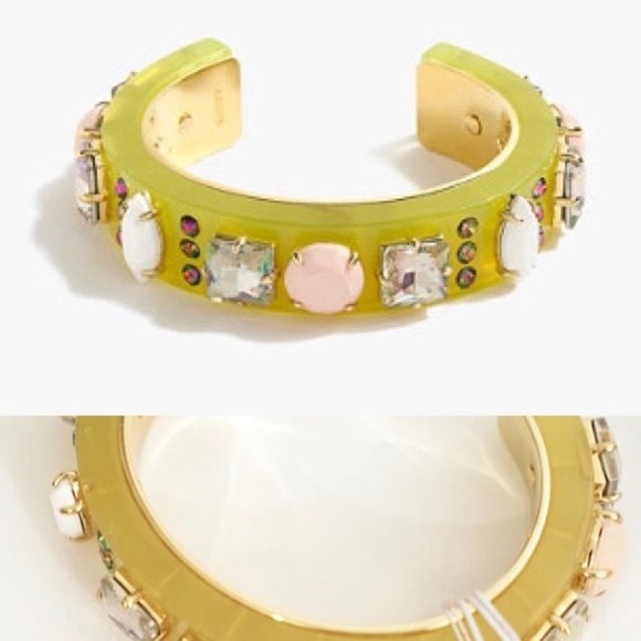 J. Crew Jewelry - J Crew Yellow Crystal Cuff Bracelet